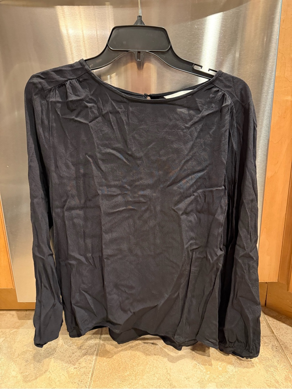 H&M Black Long-Sleeve Boatneck Blouse